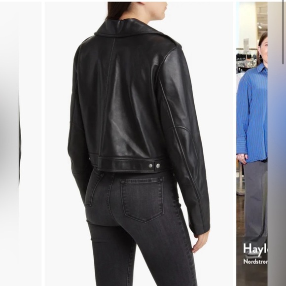 NWT FRAME lambskin leather moto jacket size XSmall - Picture 2 of 3